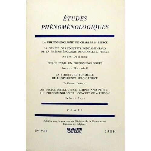 Études Phénoménologiques 9 10