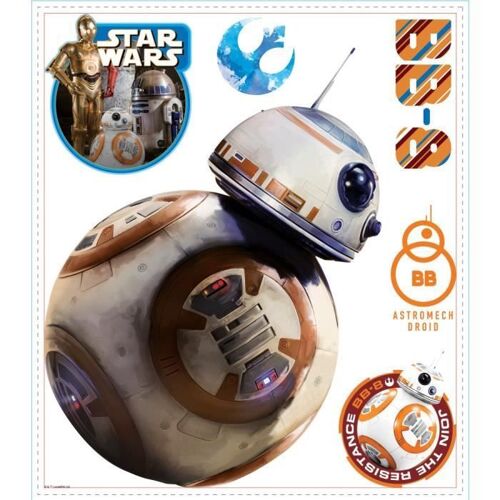 Stickers repositionnables droïde BB-8, Star Wars Episode VII 49x30