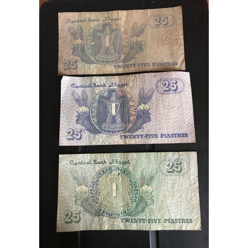 Billet 25 Piastres Egypte Lot De 3
