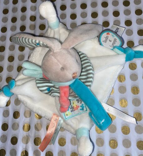 Doudou Lapin Happy Puzzle Attache Tétine Sucette Bébé Peluche Jouet Bébé Doudou Et Compagnie Petit Modèle Naissance Comforter Baby Bunny Rabbit