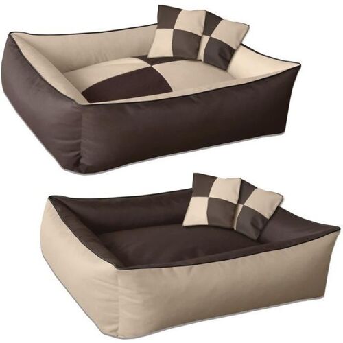 Beddog Max Quattro 2en1, Lit Pour Chien , Panier Corbeille, Coussin De Chien [Xxl Env. 120x85cm, Melange (Brun/Beige)]