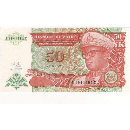 Zaire 50 Nouveaux  Makuta 1993 Neuf Unc