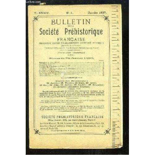Bulletin De La Société Préhistorique Française. N°1 - Tome 34 : La Station Néolithique De Mont-Joly ...