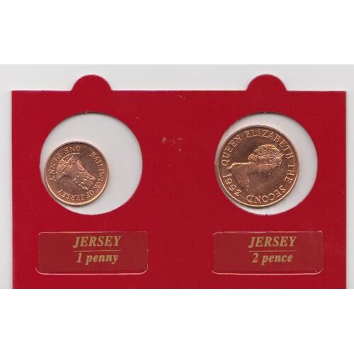 Pièce De 1 Penny + Une Autre De 2 Pence (Jersey)