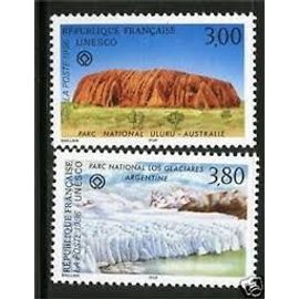 Unesco : Patrimoine Universel Sites Classés À Protéger Australie Et Argentine La Paire Année 1996 Timbres De Service N° 114 115 Yvert Et Tellier Luxe