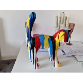 Chat résine multicolor