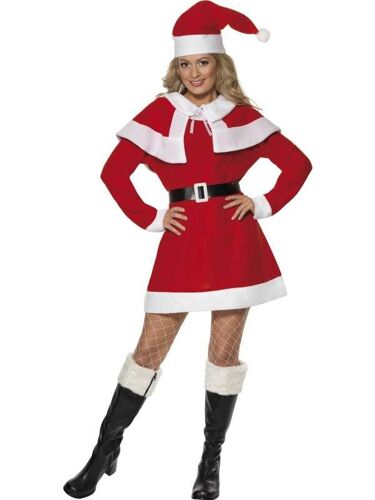 Miss Santa Fleece Costume, Female Uk Dress 8-10