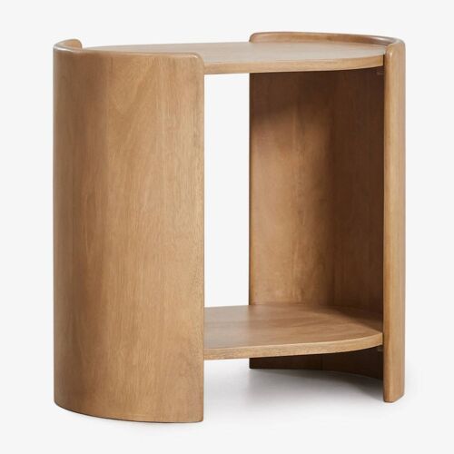 Lot de 2 tables de chevet ovales 50x35 cm en bois de manguier Sidney Bois de Mangue