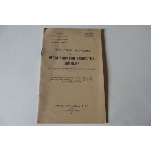 Instruction Provisoire Sur La Decontamination Radioactive Sommaire