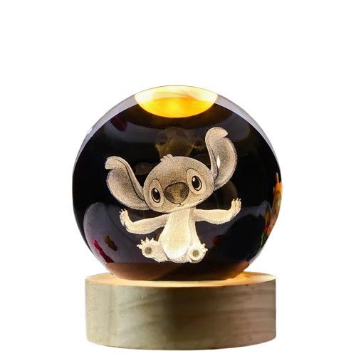 Disney Lilo & Stitch Veilleuse Boule De Cristal 3d Led Décoration Cadeau Noël