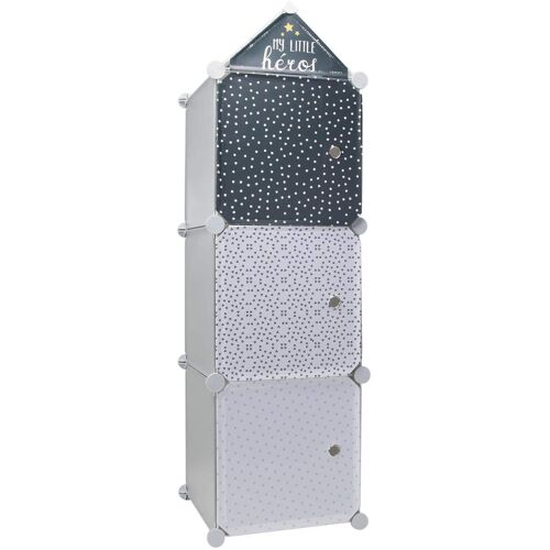 Home Deco Kids Rangement Armoire Modulable 3 Cubes Garçon