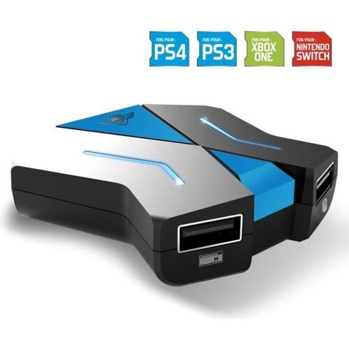 CONVERTISSEUR - CROSSGAME - Compatible NINTENDO SWITCH / PS4 / PS3 / XBOX ONE - Noir - Câble Micro-USB
