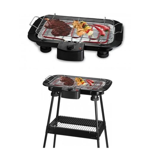 Barbecue Electrique sur Pieds ou de Table noir 2000W