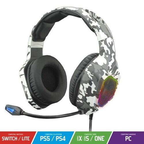 Casque Gamer RGB - Elite-H50 - Artic Edition - Stéréo - Filaire - Compatible PS5/PC/Xbox
