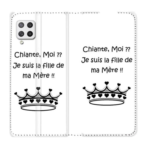 Housse Cuir Portefeuille Pour Samsung Galaxy A12 Humour Moi Chiante