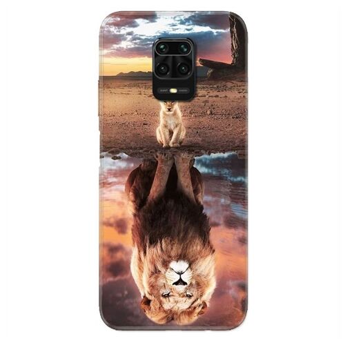 Housse Cuir Portefeuille Pour Xiaomi Redmi Note 9s / 9 Pro Lion Reflet