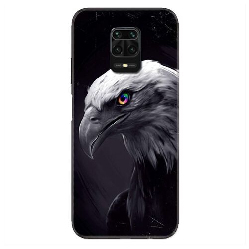 Housse Cuir Portefeuille Pour Xiaomi Redmi Note 9s / 9 Pro Aigle Royal Noir