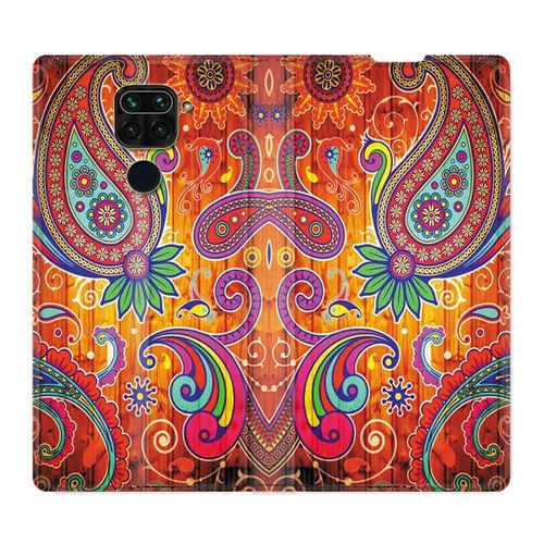 Housse Cuir Portefeuille Pour Xiaomi Redmi Note 9 Fleur Psychedelic