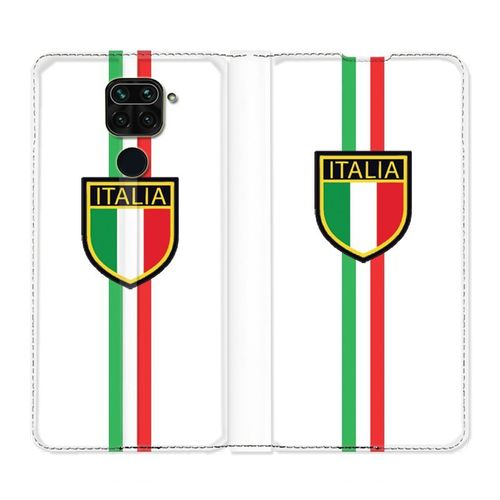 Housse Cuir Portefeuille Pour Xiaomi Redmi Note 9 Italie 3 Blanc