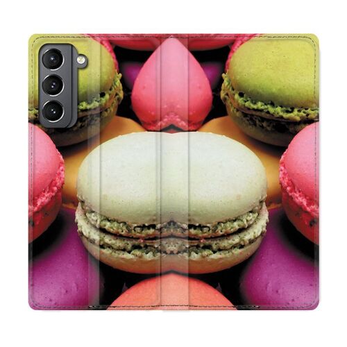Housse Cuir Portefeuille Pour Samsung Galaxy S21 Plus Macaron