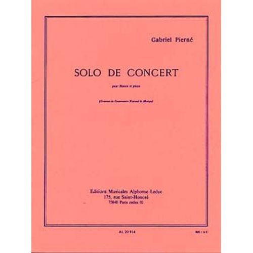 Pierné : Solo De Concert Op. 35