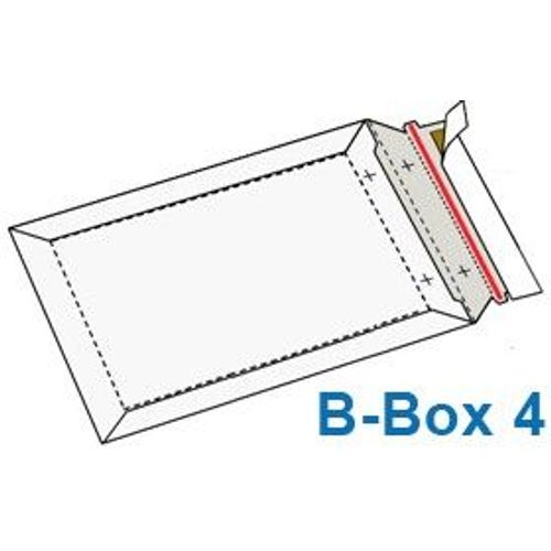 Enveloppe Carton B-Box 4 Blanc Format 250x353 Mm - Lot De 50