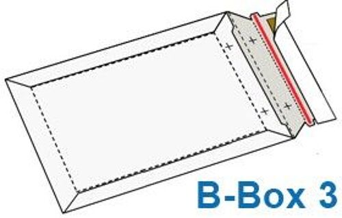 Enveloppe Carton B-Box 3 Blanc Format 238x316 Mm - Lot De 50