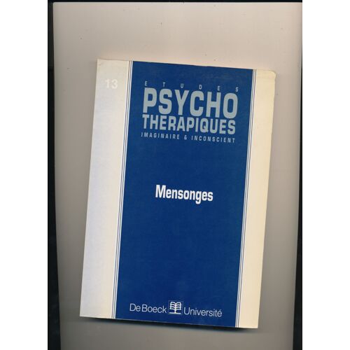 Etudes Psychotherapiques Mensonges