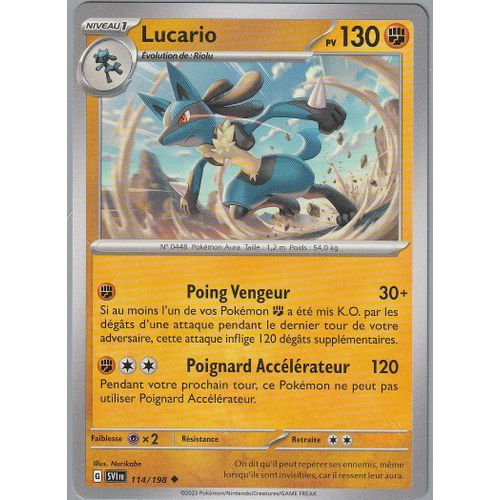 Carte Pokemon - Lucario - 114/198 - Reverse - Ecarlate Et Violet -