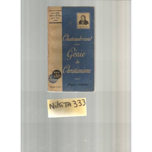 Génie Du Christianisme Pages Choisies)