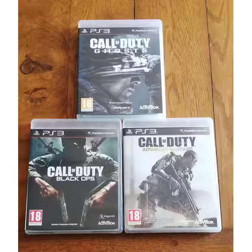 Lot De 3x Jeux Pour Playstation Ps3 " Call Of Duty Ghosts + Call Of Duty Advanced Warfare + Call Of Duty Black Ops ,Inclus Les 3 Notices