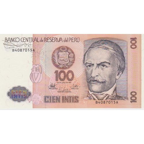 Billet De 100 Intis Du Pérou