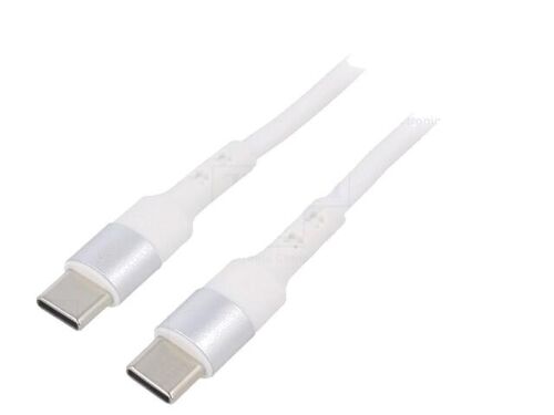 Cable USB 2.0 USB C prise male des deux cotes 1m - Blanc