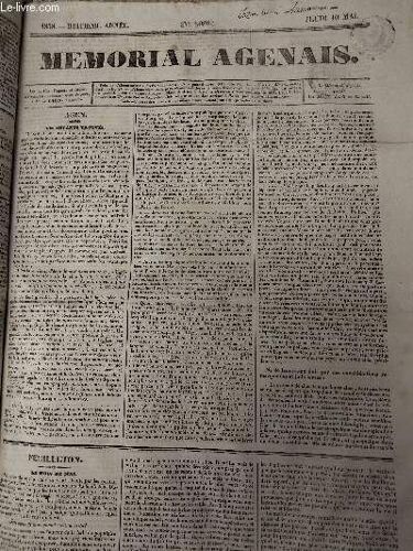 Mémorial Agenais, 8e Année - 1838, N°1080 - Jeudi 10 Mai - Agen, Les Enfants Trouvés - Feuilleton, Le Mois De Mai - Chronique - Revue Des Journaux Sur La Séance Du 4 Mai 1836 - Epingles - Paris, 5 Et(...)