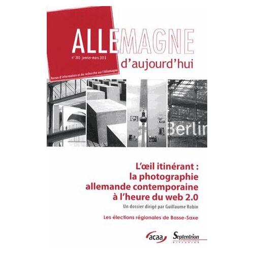Allemagne D'aujourd'hui N° 203, Janvier-Mars - L'oeil Itinérant : La Photographie Allemande Contemporaine À L'heure Du Web 2.0