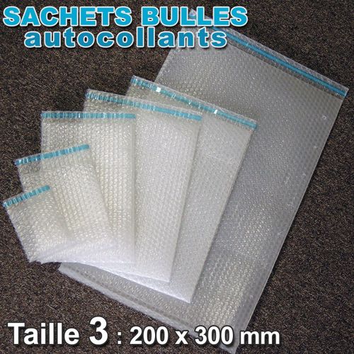 Lot De 50 Sachets Bulles D'air 200x300 Mm Avec Rabat  Adhésif