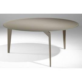 Table Basse Ronde Miky En Verre Taupe