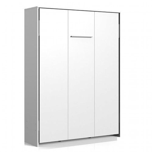 Lit Escamotable Vanier Blanc Mat Couchage 140 X 200 Cm