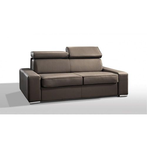 Canapé Lit 3-4 Places Chicago Convertible Express 160cm Polyuréthane Taupe Matelas 16 Cm