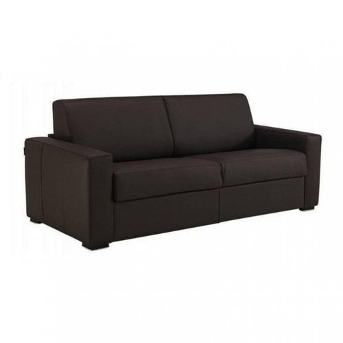 Canapé Dreamer Convertible Express 160cm, Cuir Vachette Marron. Matelas 16 Cm