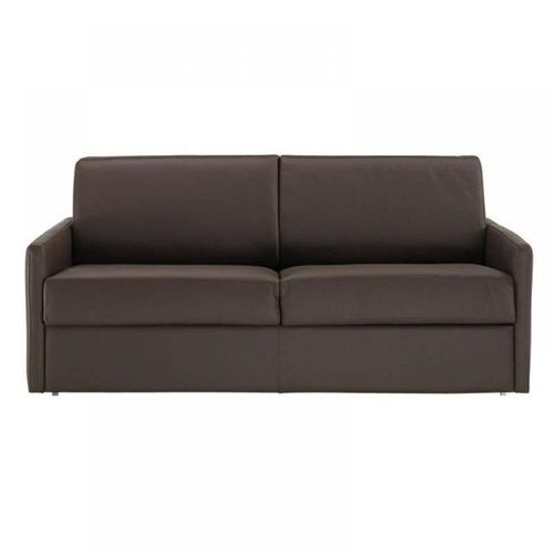Canapé Lit 3-4 Places Sun Convertible Express 160cm Cuir Vachette Marron Matelas Épaisseur 16cm