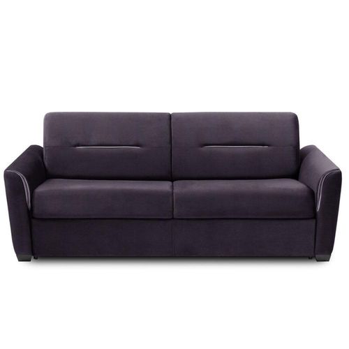 Canapé Convertible Express Amazone 140cm Matelas 16cm Sommier Lattes Cuir Vachette Violet