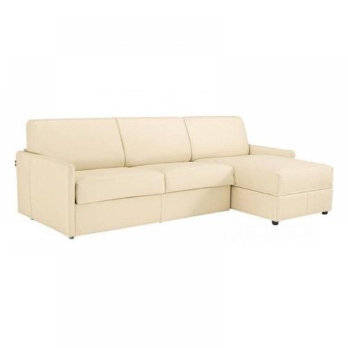 Canapé D'angle Sun Convertible Express 160cm Polyuréthane Écru Matelas Épaisseur 16cm