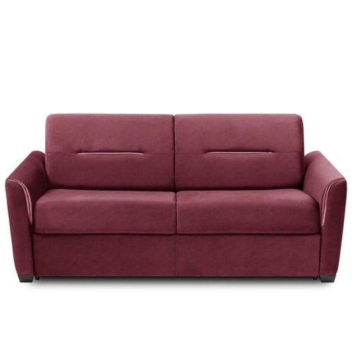 Canapé Convertible Express Amazone 120cm Matelas 16cm Sommier Lattes Tweed Rouge
