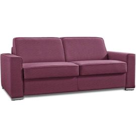 Canapé Convertible 2-3 Places Excellence 120 Cm Sommier Lattes Matelas Memory 18 Cm Inclus Tweed Rose