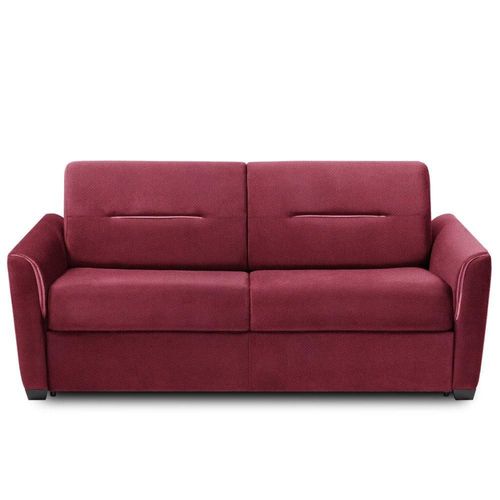 Canapé Convertible Express Amazone 140cm Matelas 16cm Velours Rouge