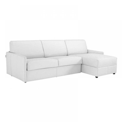 Canapé D'angle Sun Convertible Express 120cm Polyuréthane Blanc Cassé Matelas Épaisseur 16cm