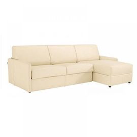 Canapé D'angle Sun Convertible Express 120cm Polyuréthane Écru Matelas Épaisseur 16cm