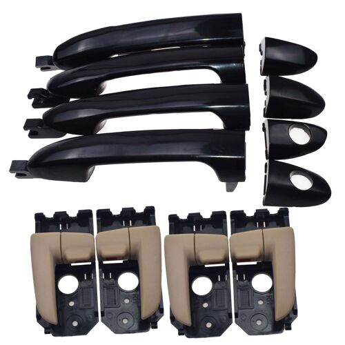 Beige 8pcs Kit Poignée De Porte Extérieure Et Intérieure, Pour Kia Spectra Spectra5 Cerato 1,8 L 2 L, Avant, Arrière, Gauche, Droite, Lh, Rh, 2004, 2005, 2006, 2007, 2008, 2009 "Nipseyteko"