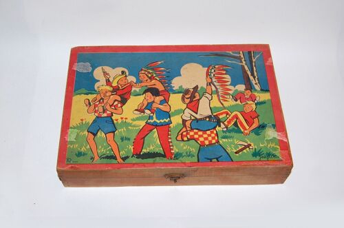 Cubes Anciens Western  Enfants Cow Boy Indiens 50
